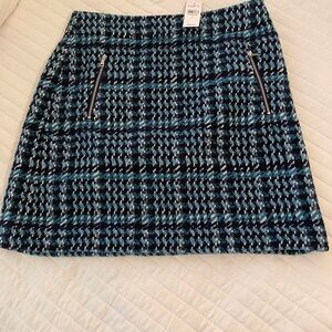 NWT LOFT wool plaid skirt size 4